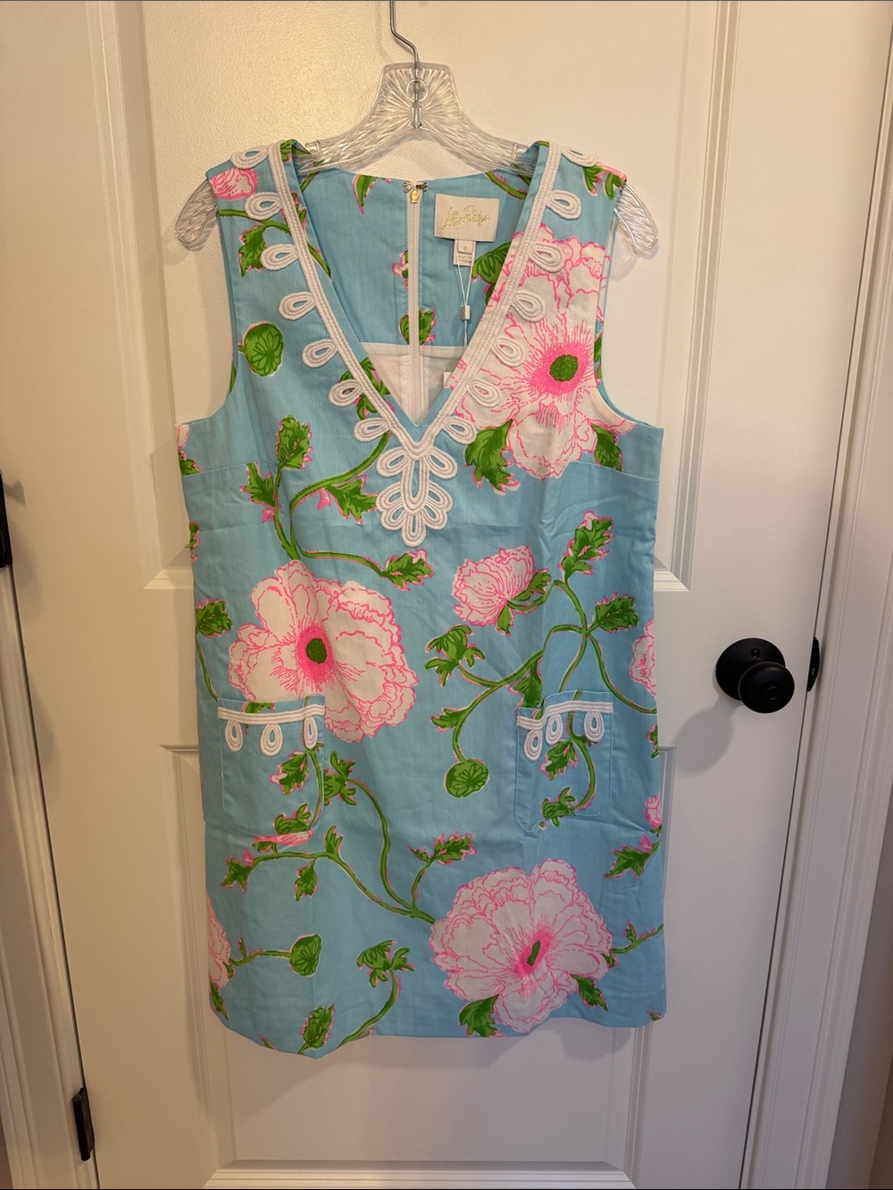 Lilly Pulitzer Blue Pink Floral Shift Dress